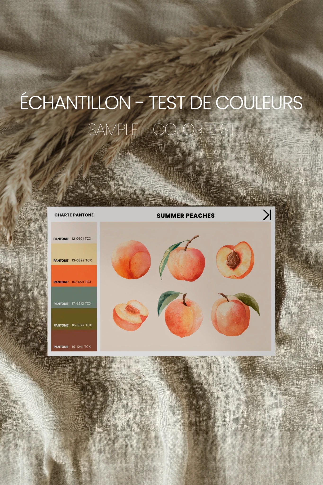 SUMMER PEACHES, Oeuvre sur toile étirée, encadré Noir