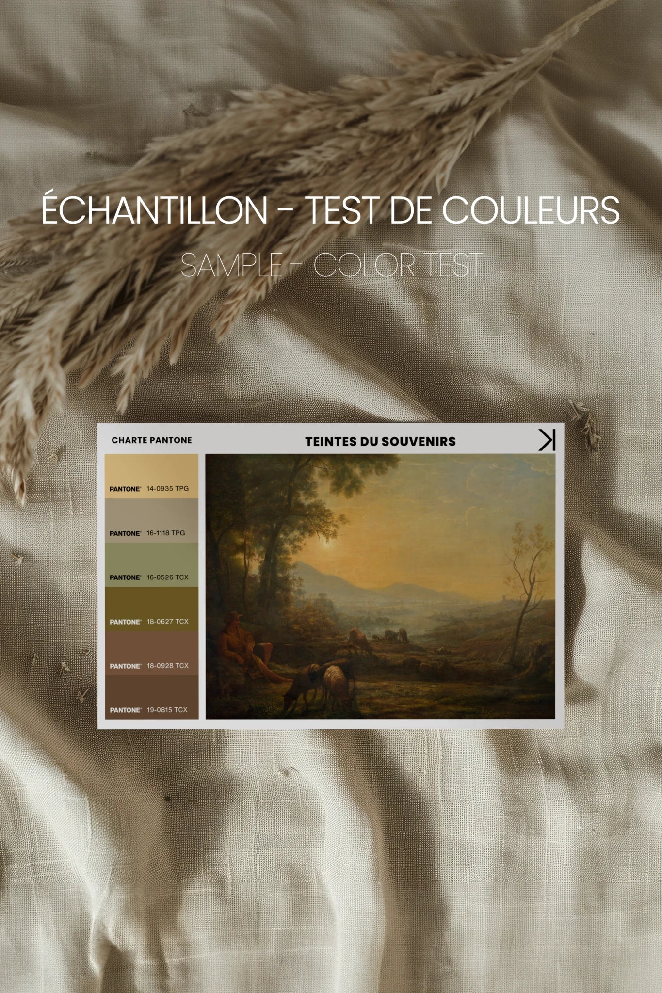 TEINTES DU SOUVENIRS, Oeuvre sur toile rigide, encadré Vintage Bronze
