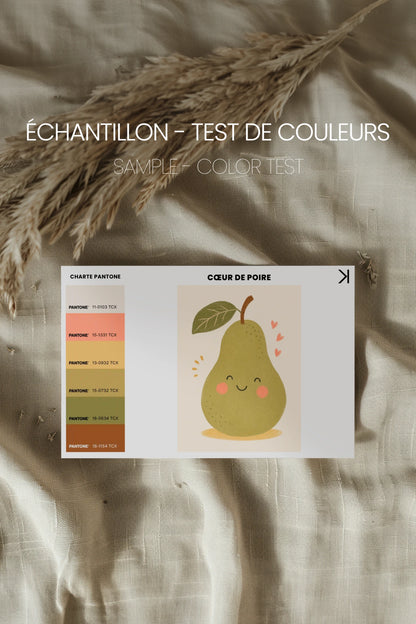 COEUR DE POIRE, Oeuvre sur toile rigide, encadré Naturel Clair