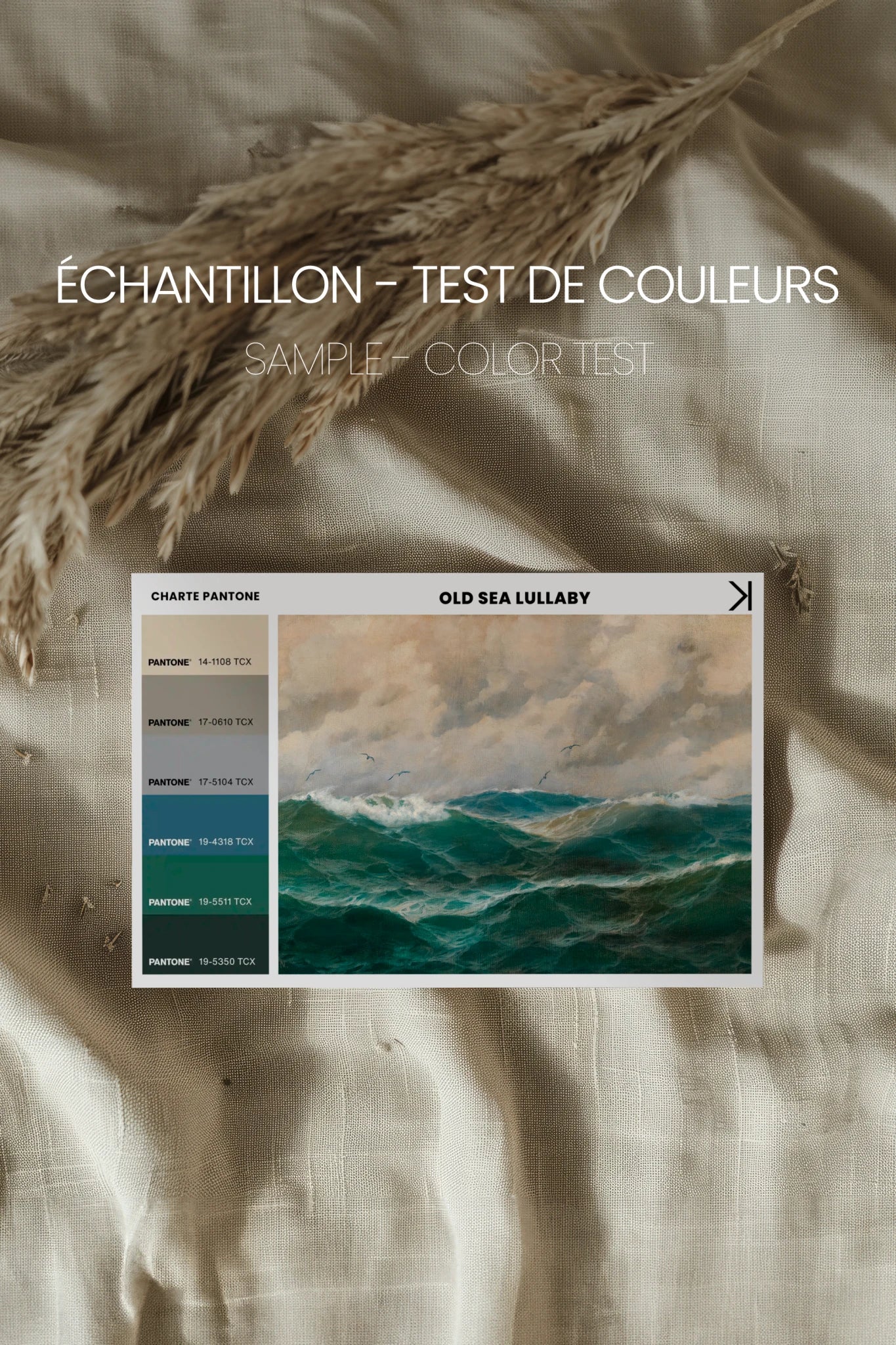 OLD SEA LULLABY, Work on stretched canvas, framed Walnut Brown