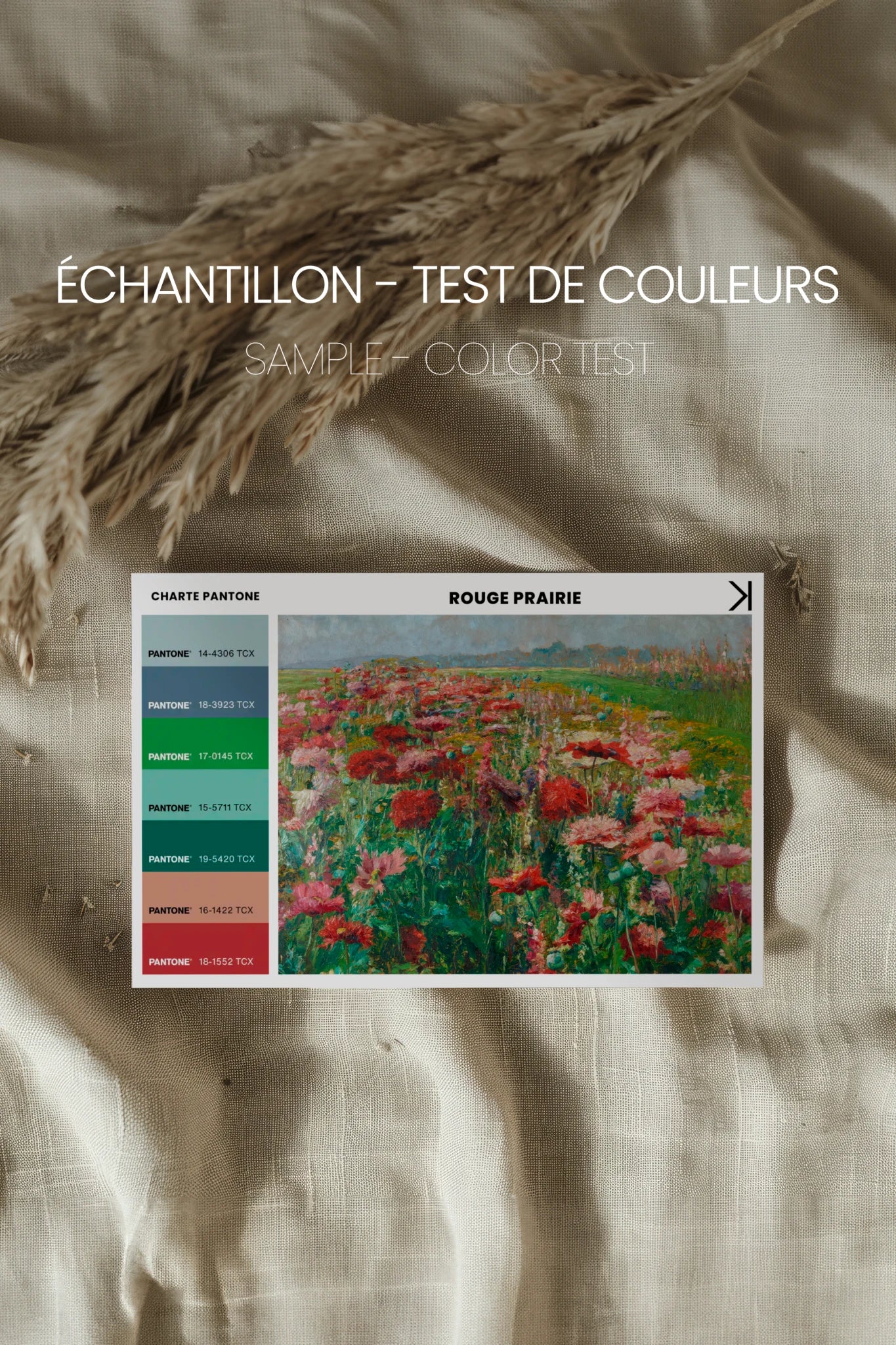 ROUGE PRAIRIE, Oeuvre sur toile étirée, encadré Noir