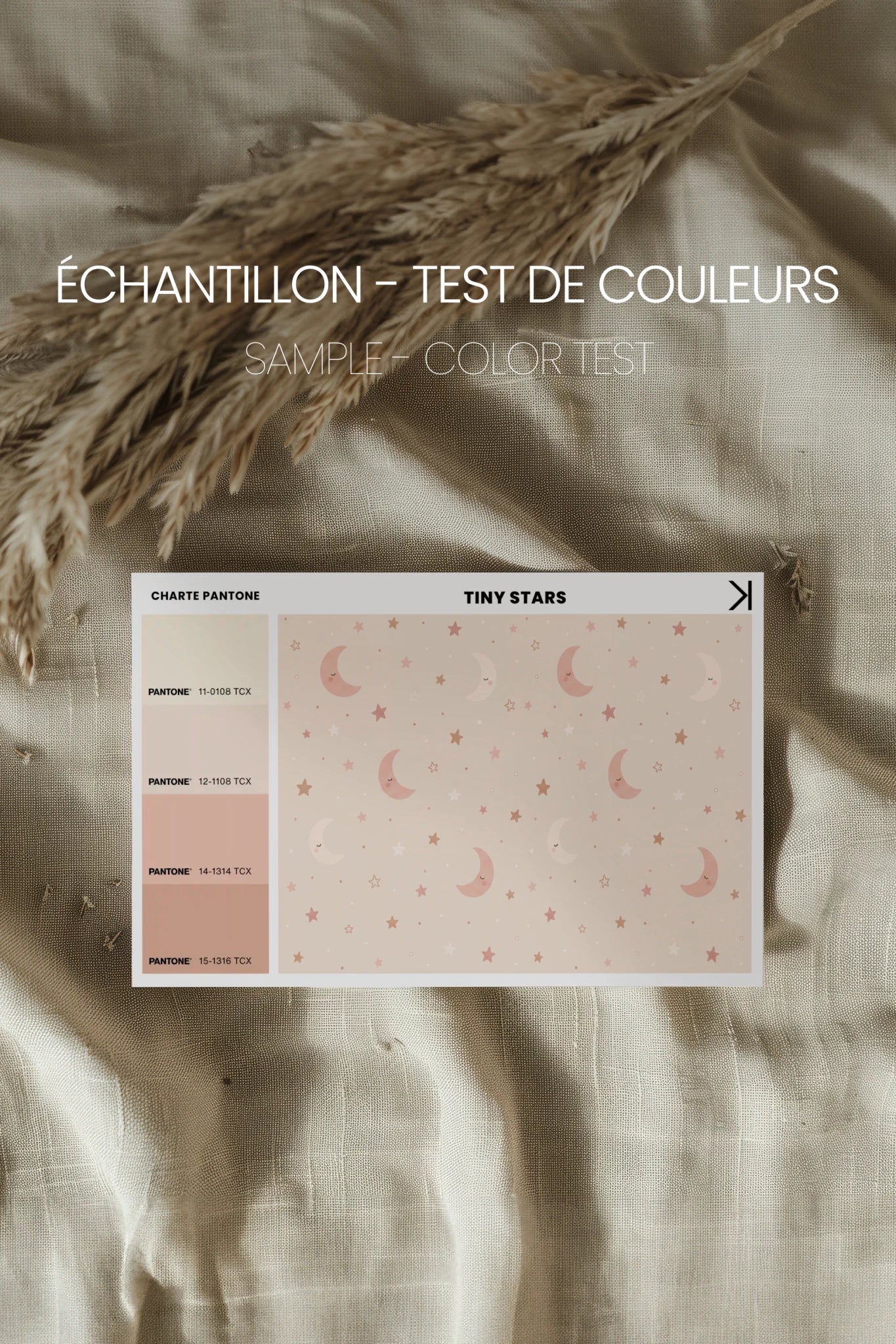 TINY STARS, Oeuvre sur toile rigide, encadré Naturel Clair
