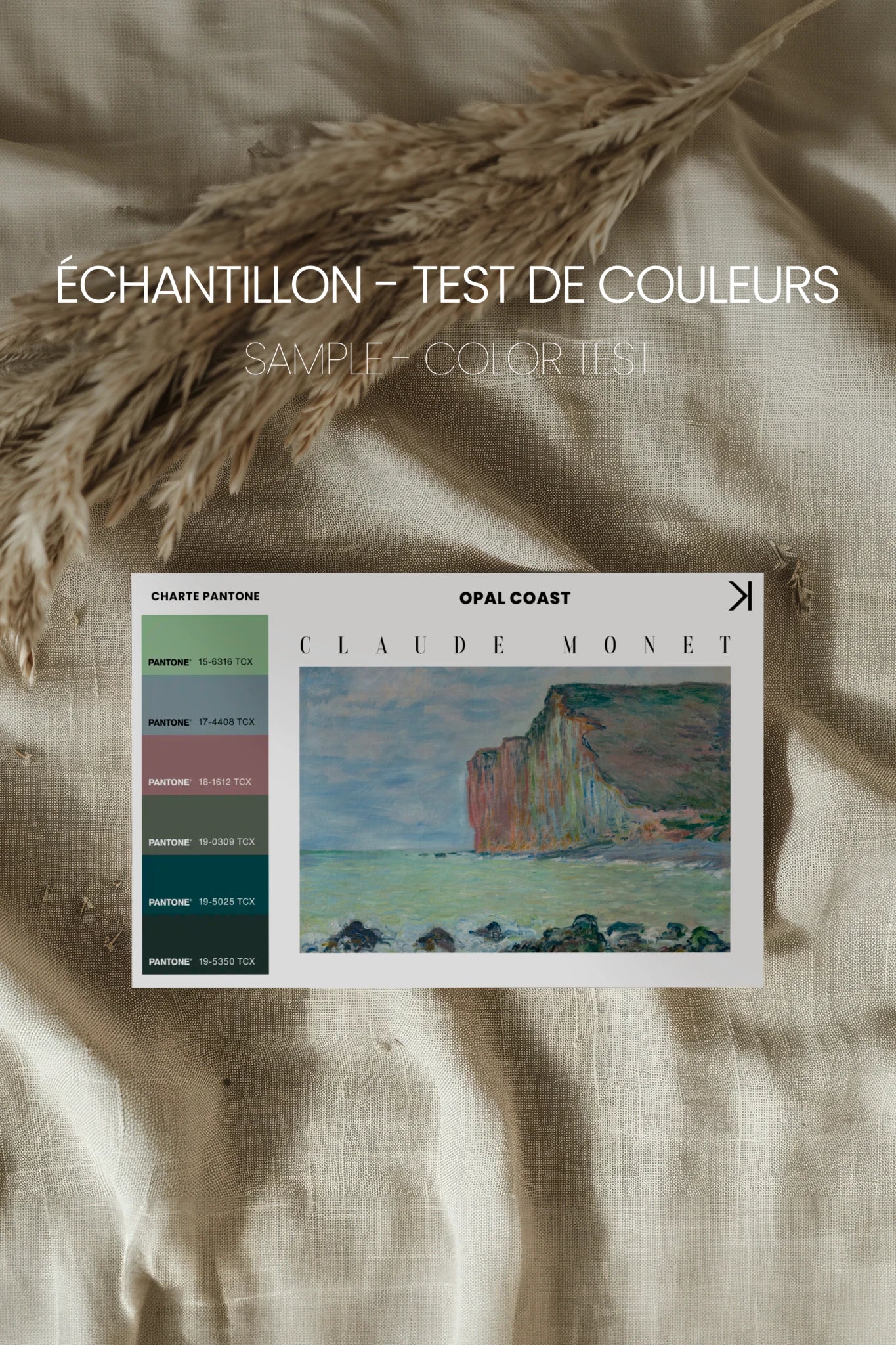 OPAL COAST, Oeuvre sur toile étirée, encadré Naturel Clair