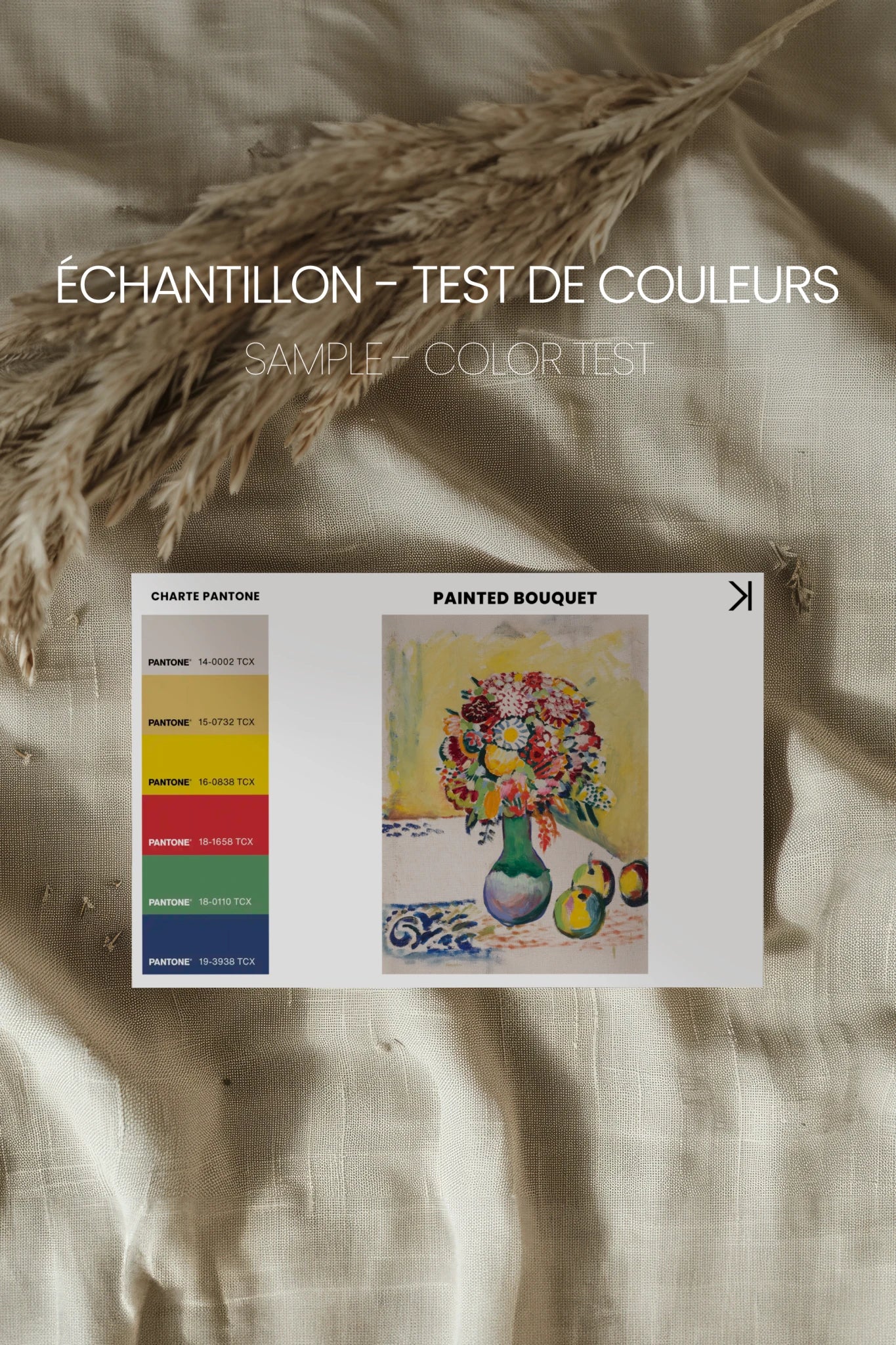 PAINTED BOUQUET, Oeuvre sur toile étirée, encadré Noir