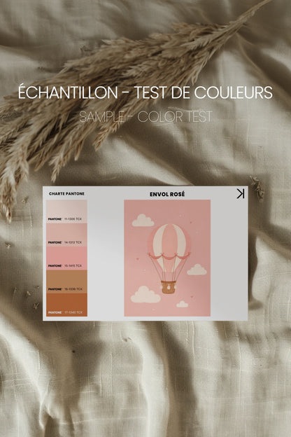ENVOL ROSÉ, Oeuvre sur toile rigide, encadré Naturel Clair