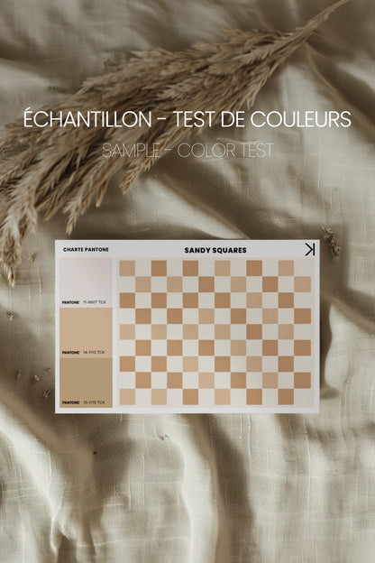 SANDY SQUARES, Oeuvre sur toile rigide, encadré Naturel Clair