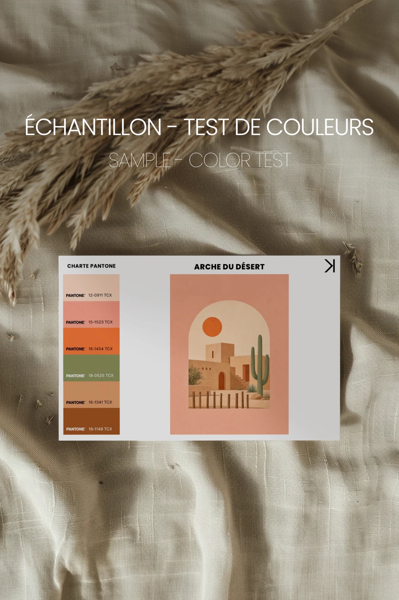 ARCHE DU DÉSERT, Oeuvre sur toile étirée, encadré Naturel Clair