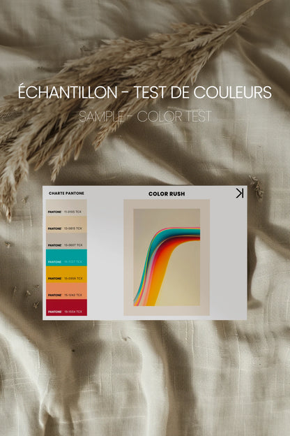 COLOR RUSH, Oeuvre sur toile étirée, encadré Naturel Clair