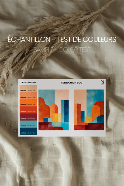 RETRO ARCH DUO, 2 Oeuvres sur toile étirée, encadré Naturel Clair