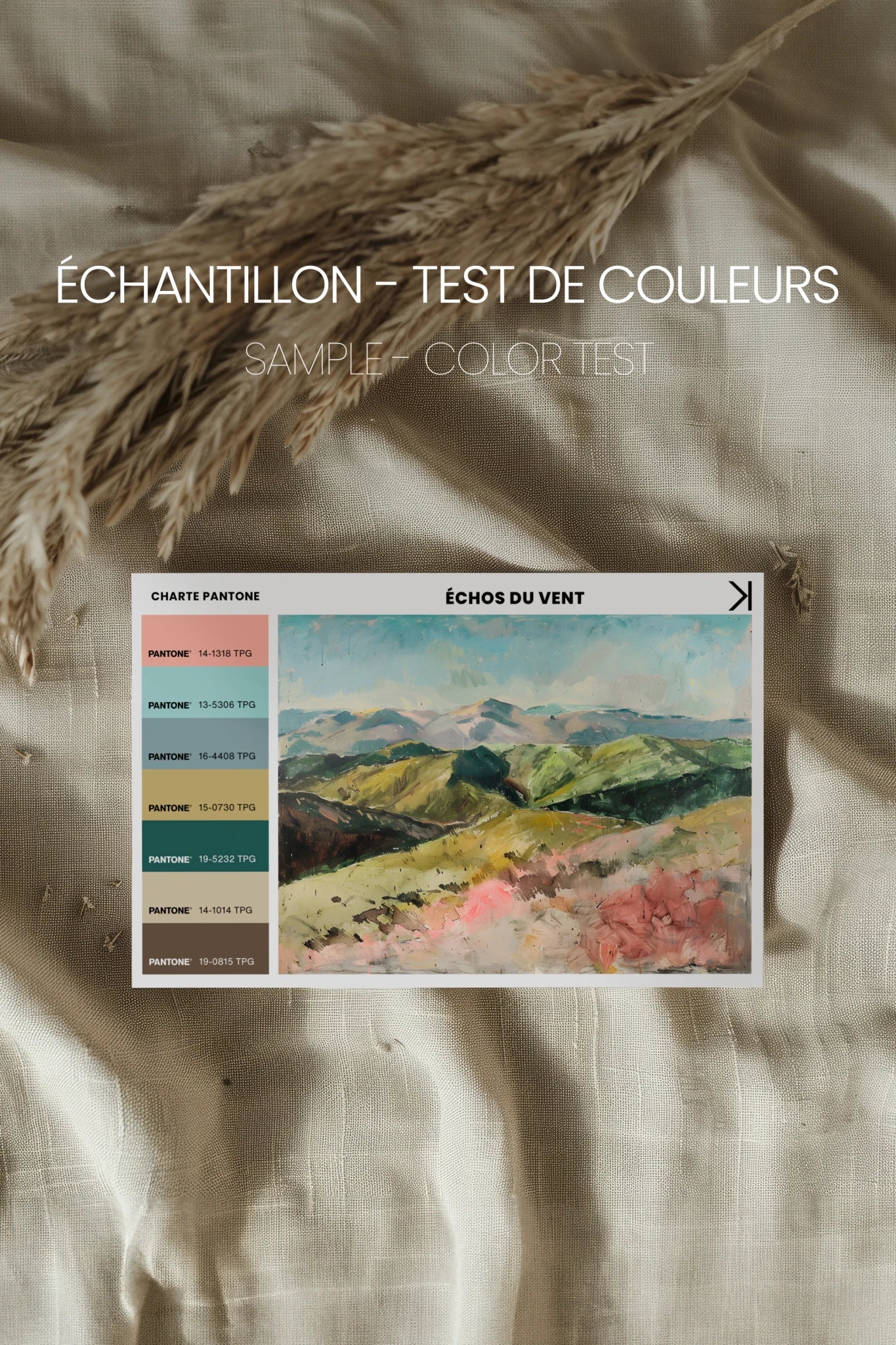 ÉCHOS DU VENT, Oeuvre sur toile rigide, encadré Vintage Bronze