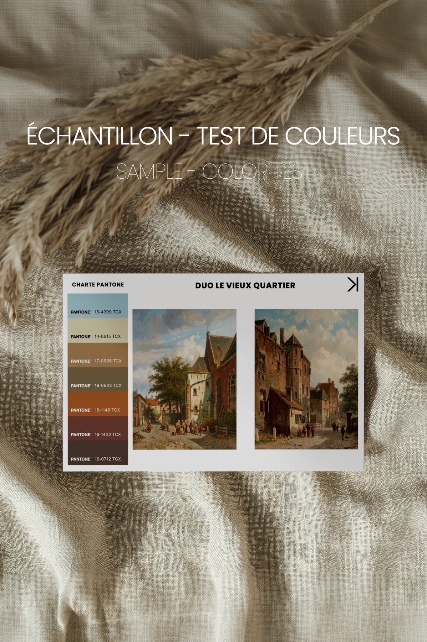 DUO LE VIEUX QUARTIER, 2 Works on stretched canvas, framed Black