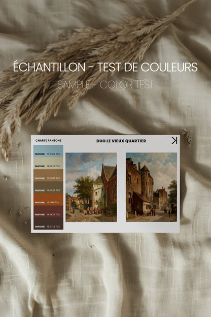 DUO LE VIEUX QUARTIER, 2 Works on stretched canvas, framed White