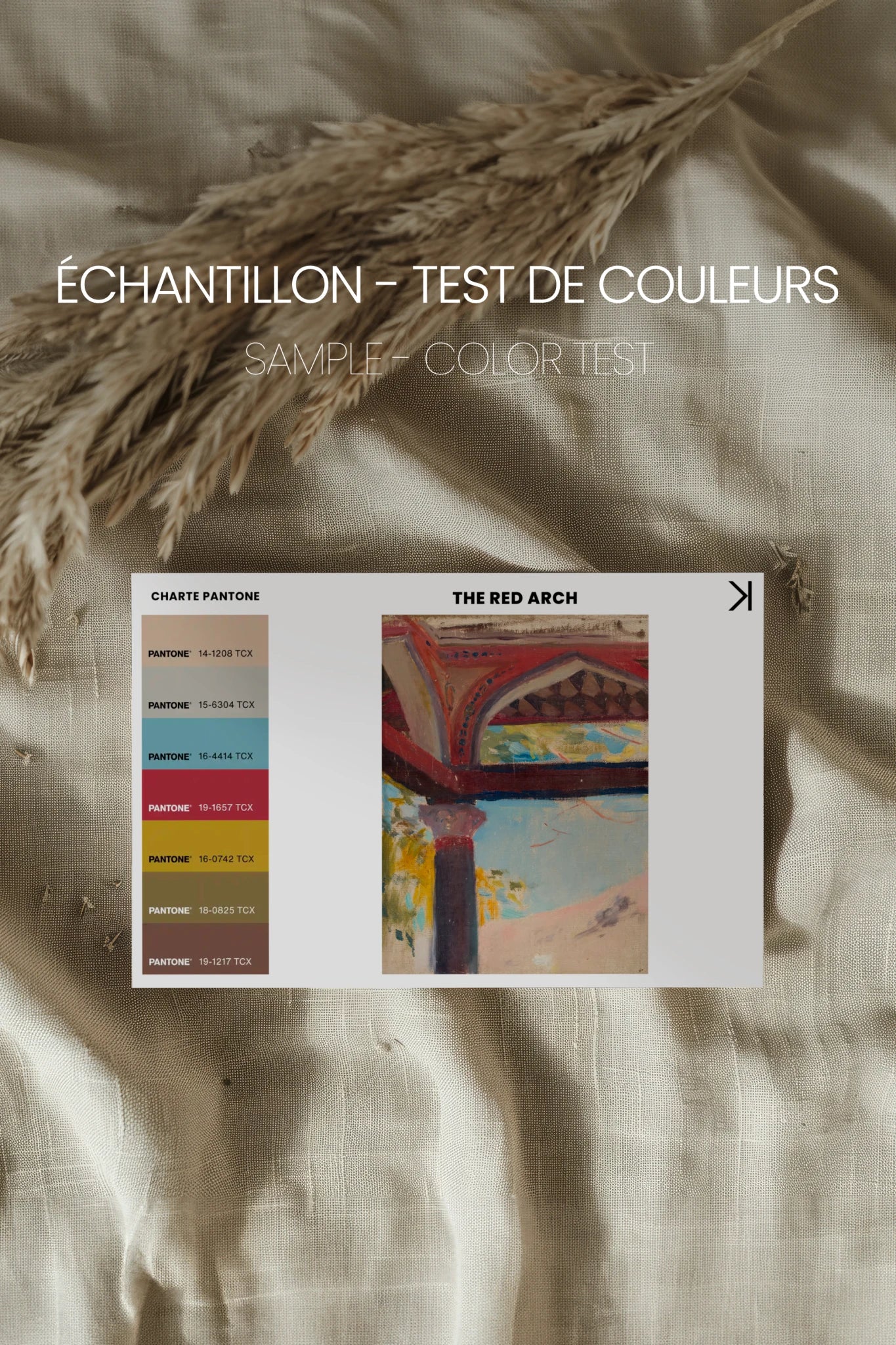 THE RED ARCH, Oeuvre sur toile étirée, encadré Noir