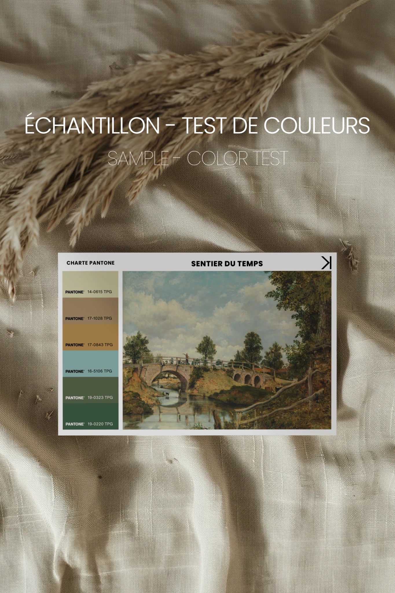 SENTIER DU TEMPS, Artwork on rigid canvas, framed in Vintage Bronze