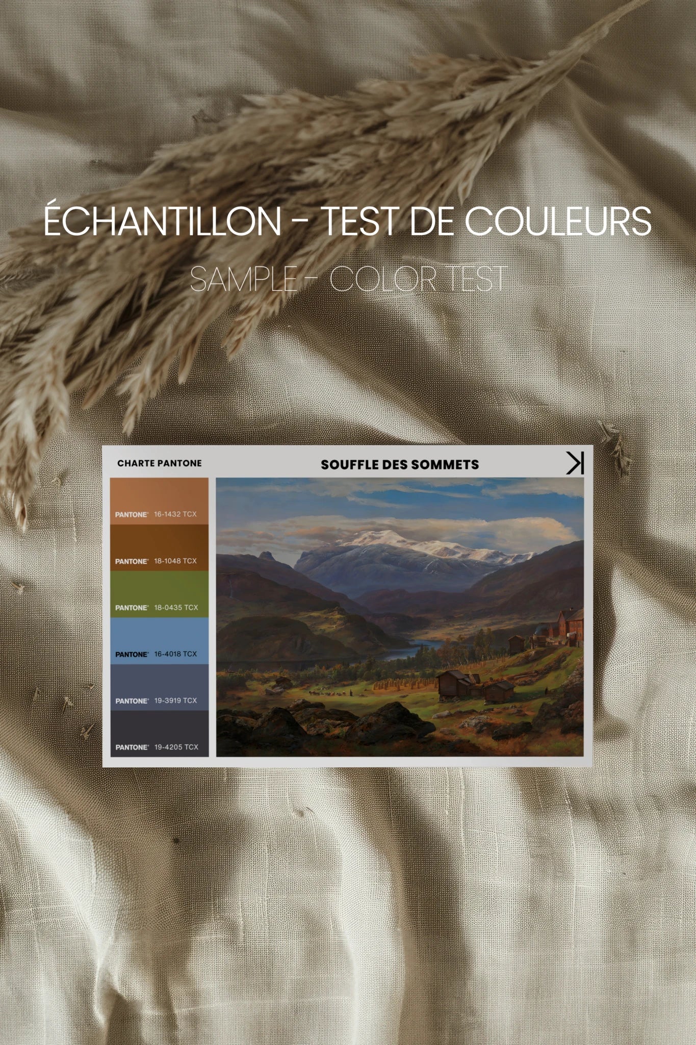 SOUFFLE DES SOMMETS, Oeuvre sur toile rigide, encadré Vintage Or