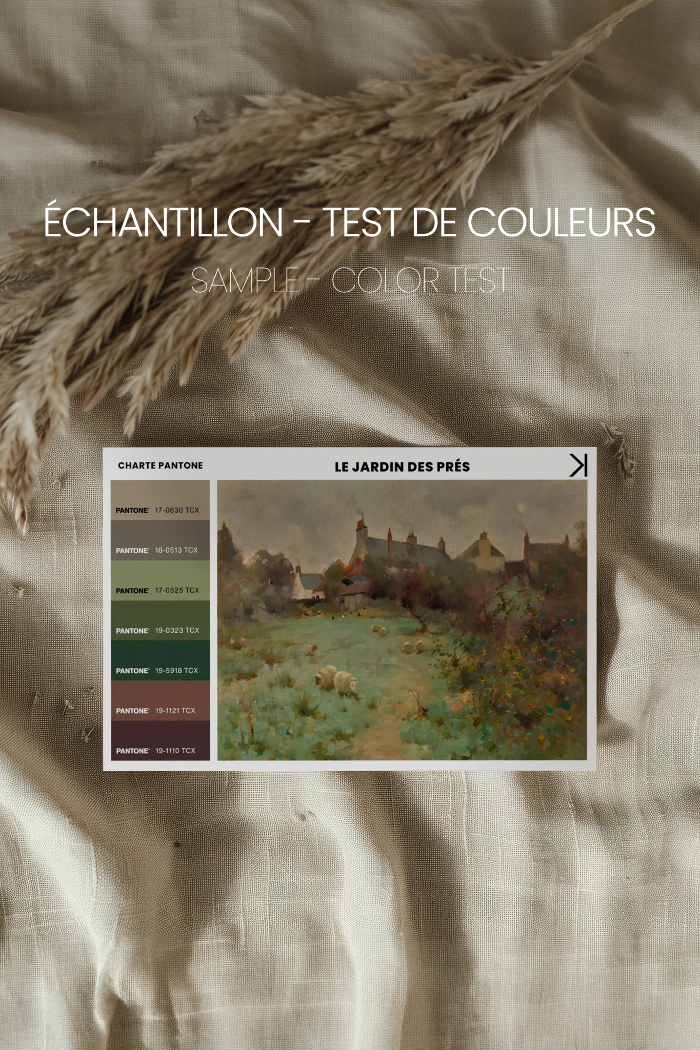 LE JARDIN DES PRÉS, Work on stretched canvas, framed Black