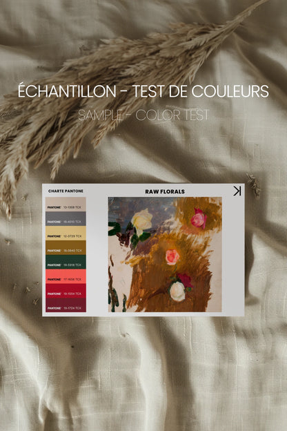 RAW FLORALS, Oeuvre sur toile étirée, encadré Blanc