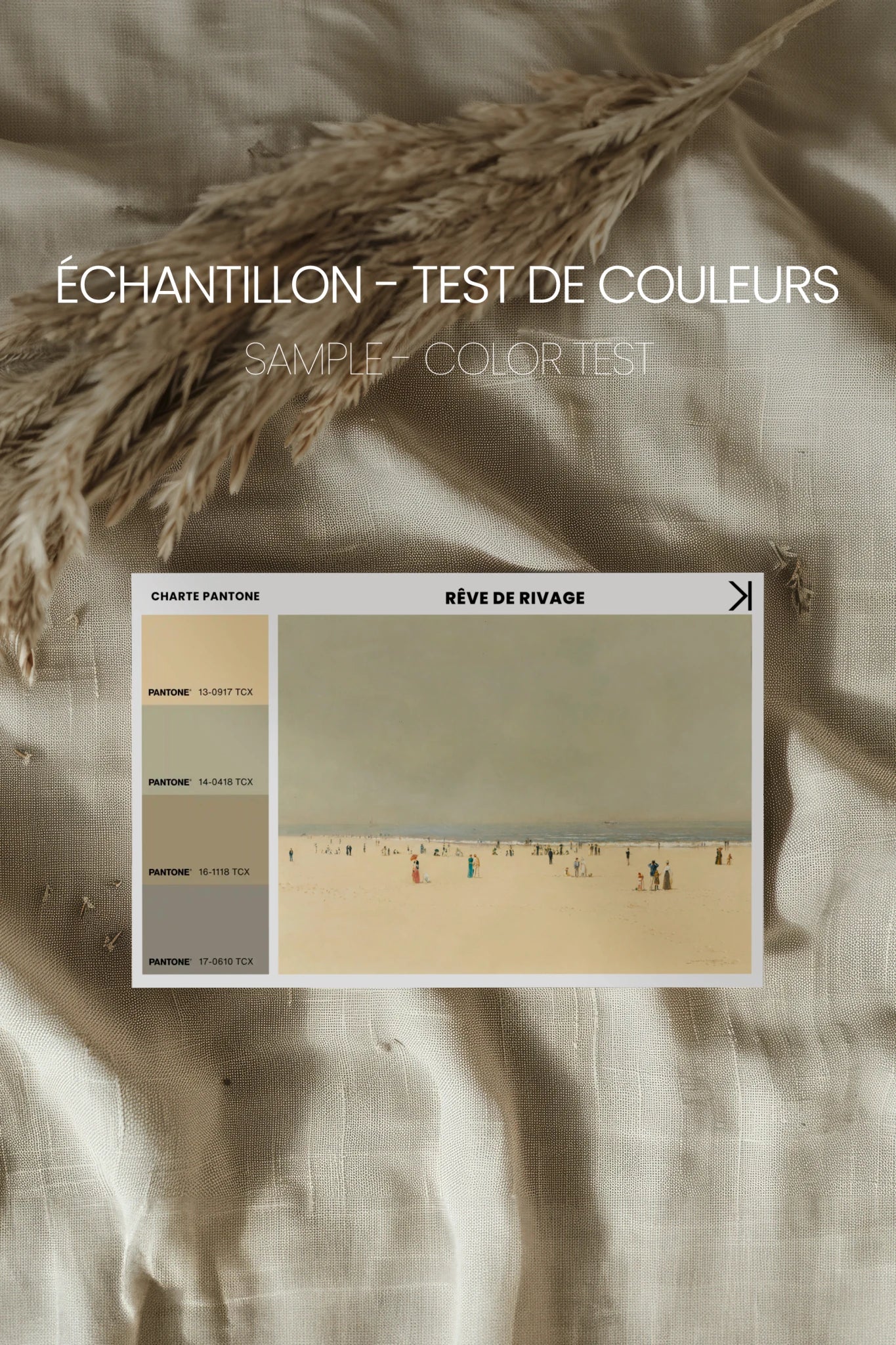 RÊVE DE RIVAGE, Oeuvre sur toile étirée, encadré Blanc