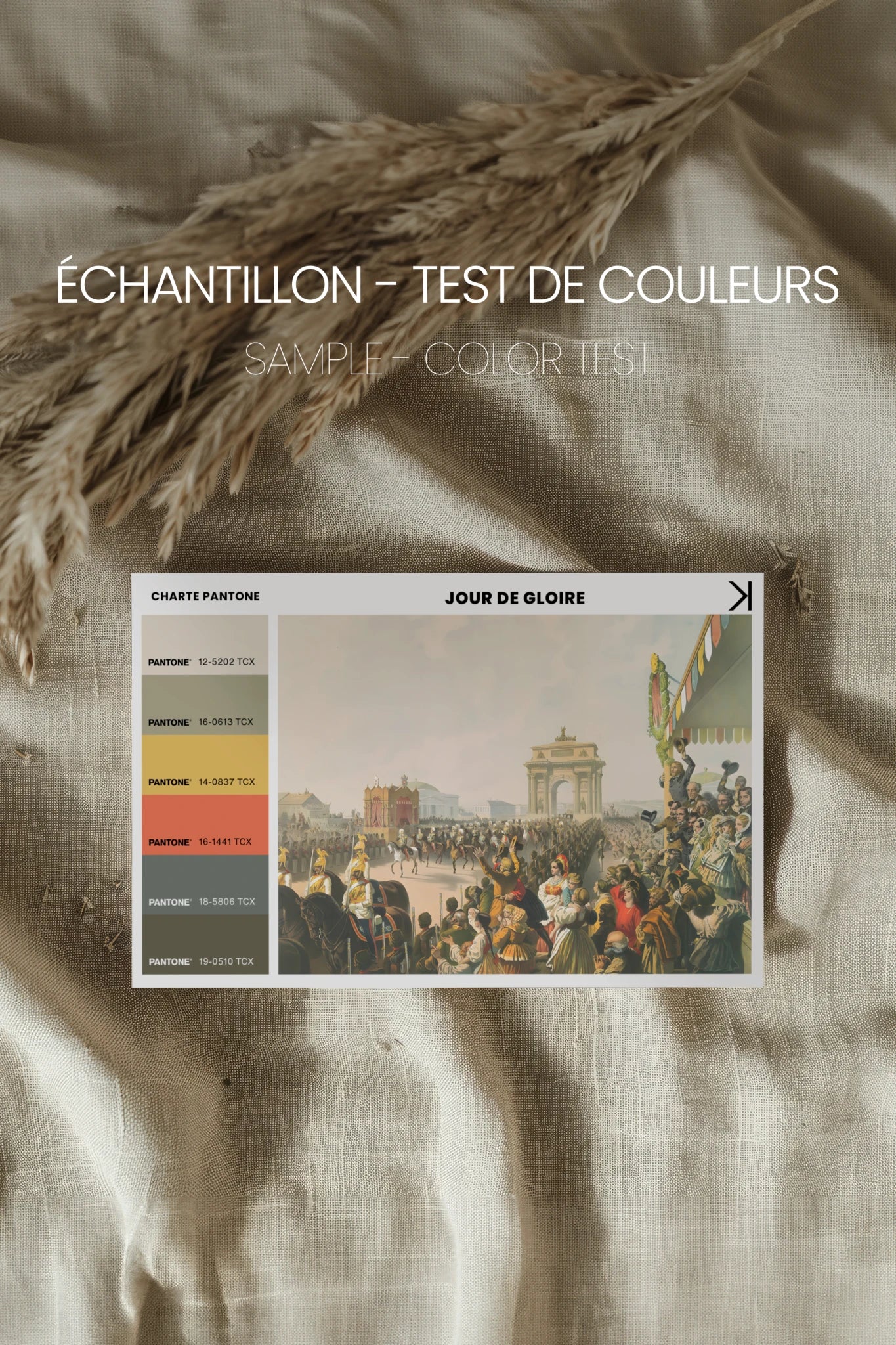 JOUR DE GLOIRE, Oeuvre sur toile rigide, encadré Vintage Argent