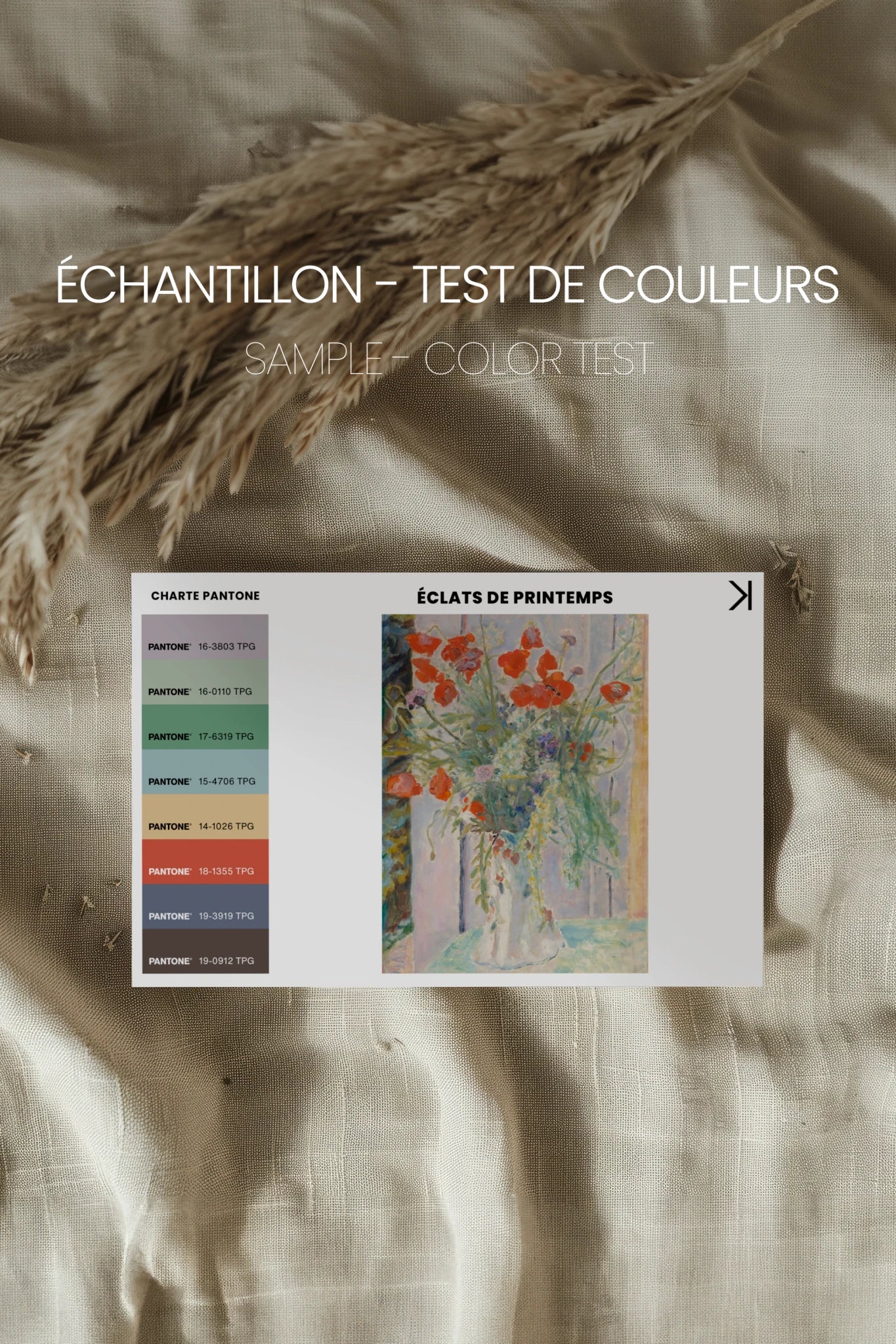 ÉCLATS DE PRINTEMPS, Artwork on rigid canvas, framed in Vintage Bronze
