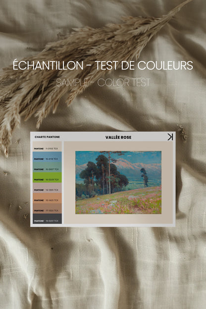 VALLÉE ROSE, Oeuvre sur toile étirée, encadré Naturel Clair