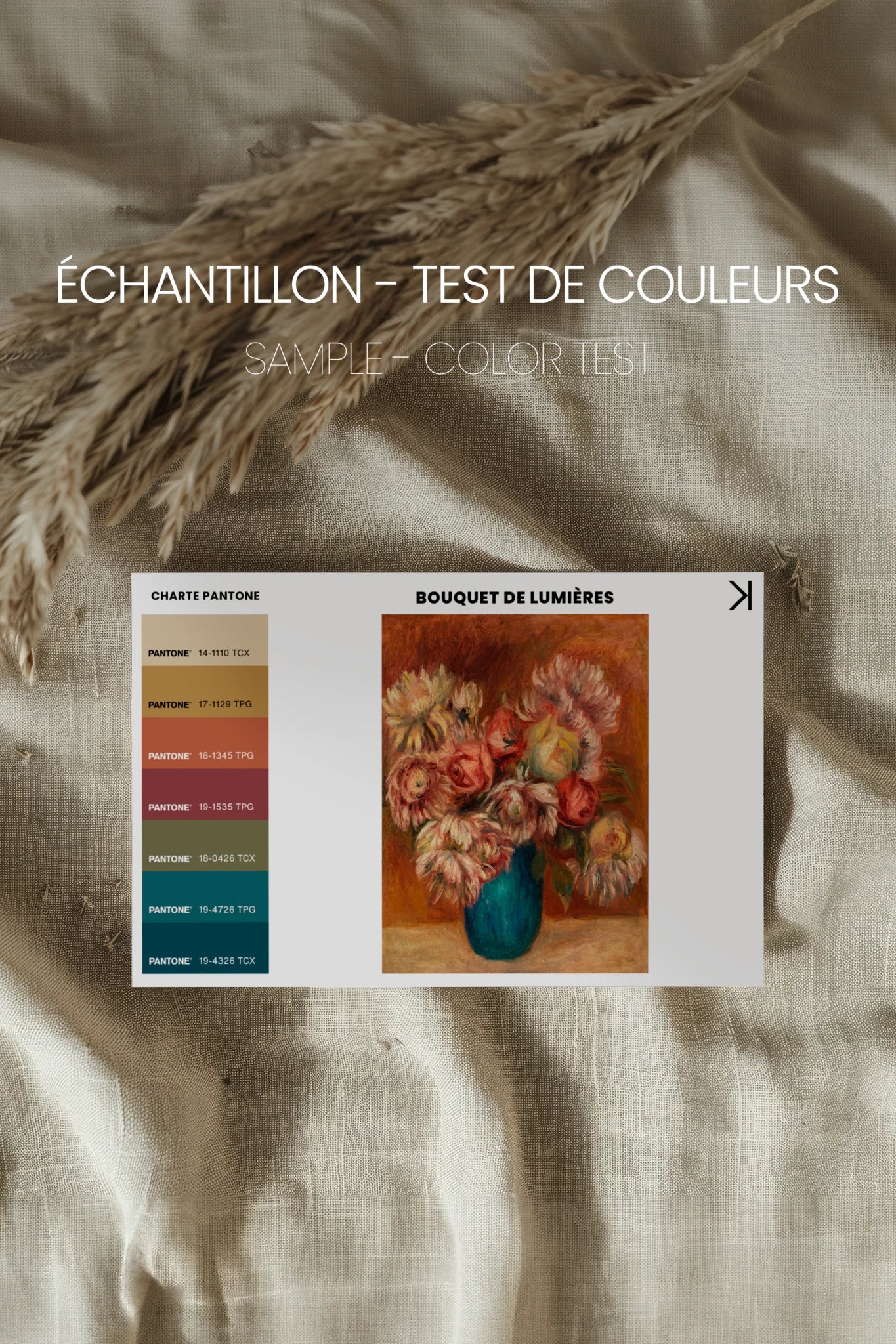 BOUQUET DE LUMIÈRE, Artwork on rigid canvas, framed in Vintage Bronze