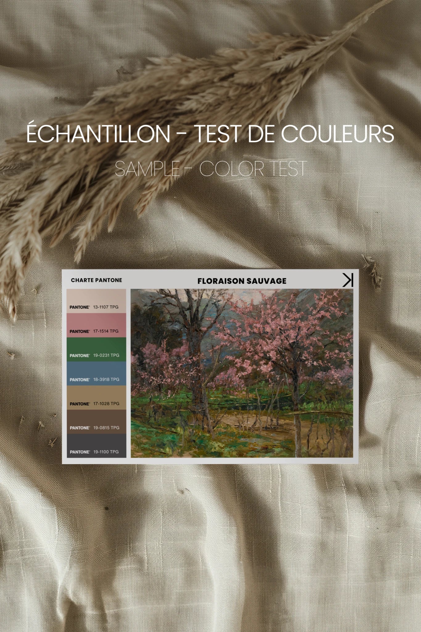 FLORAISON SAUVAGE, Oeuvre sur toile rigide, encadré Vintage Bronze