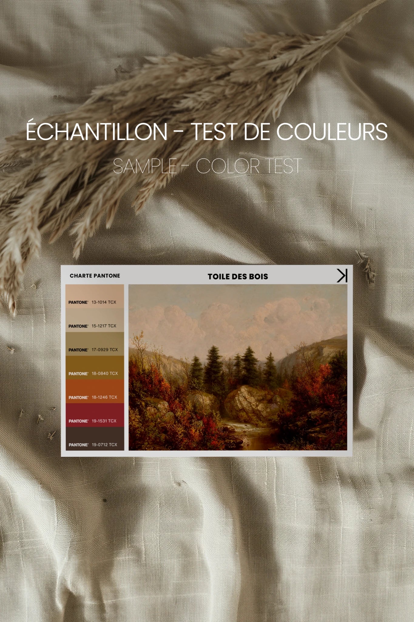 TOILE DES BOIS, Artwork on rigid canvas, framed in Vintage Bronze