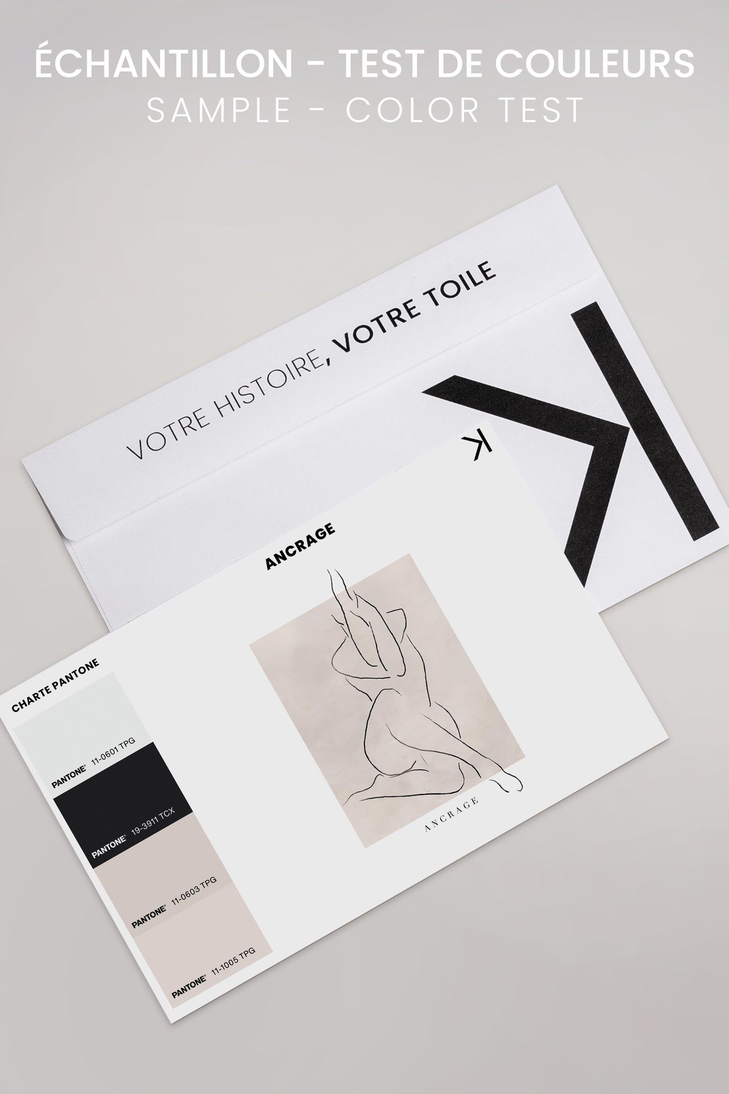 OLEKA CANVAS - ANCRAGE, Oeuvre sur toile étirée, encadré Noir