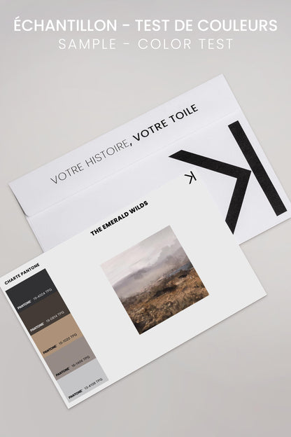 OLEKA CANVAS - THE EMERALD WILDS, Oeuvre sur toile étirée, encadré Brun Chêne