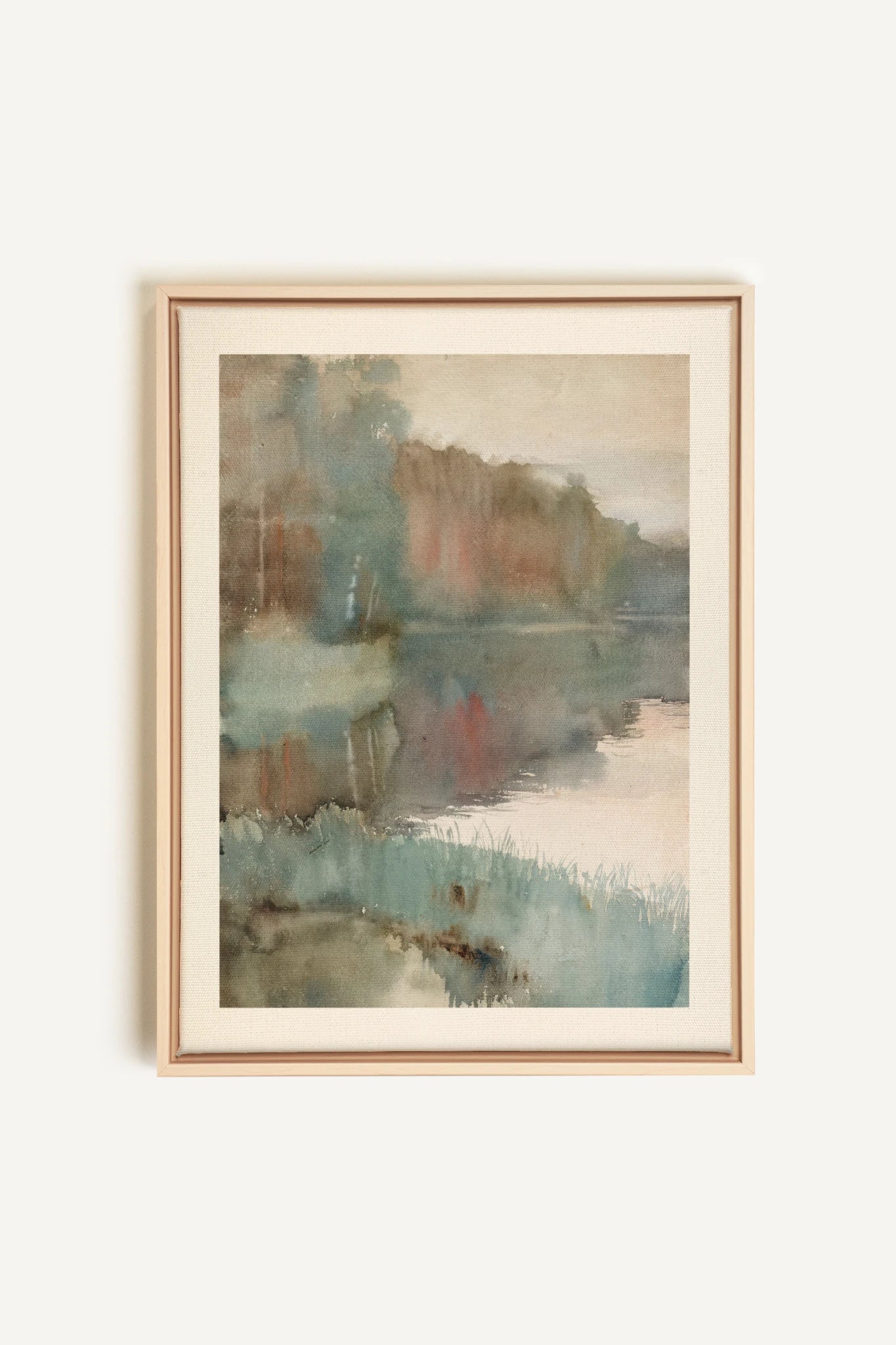 ÉCHO DU LAC, Oeuvre sur toile étirée, encadré Naturel Clair