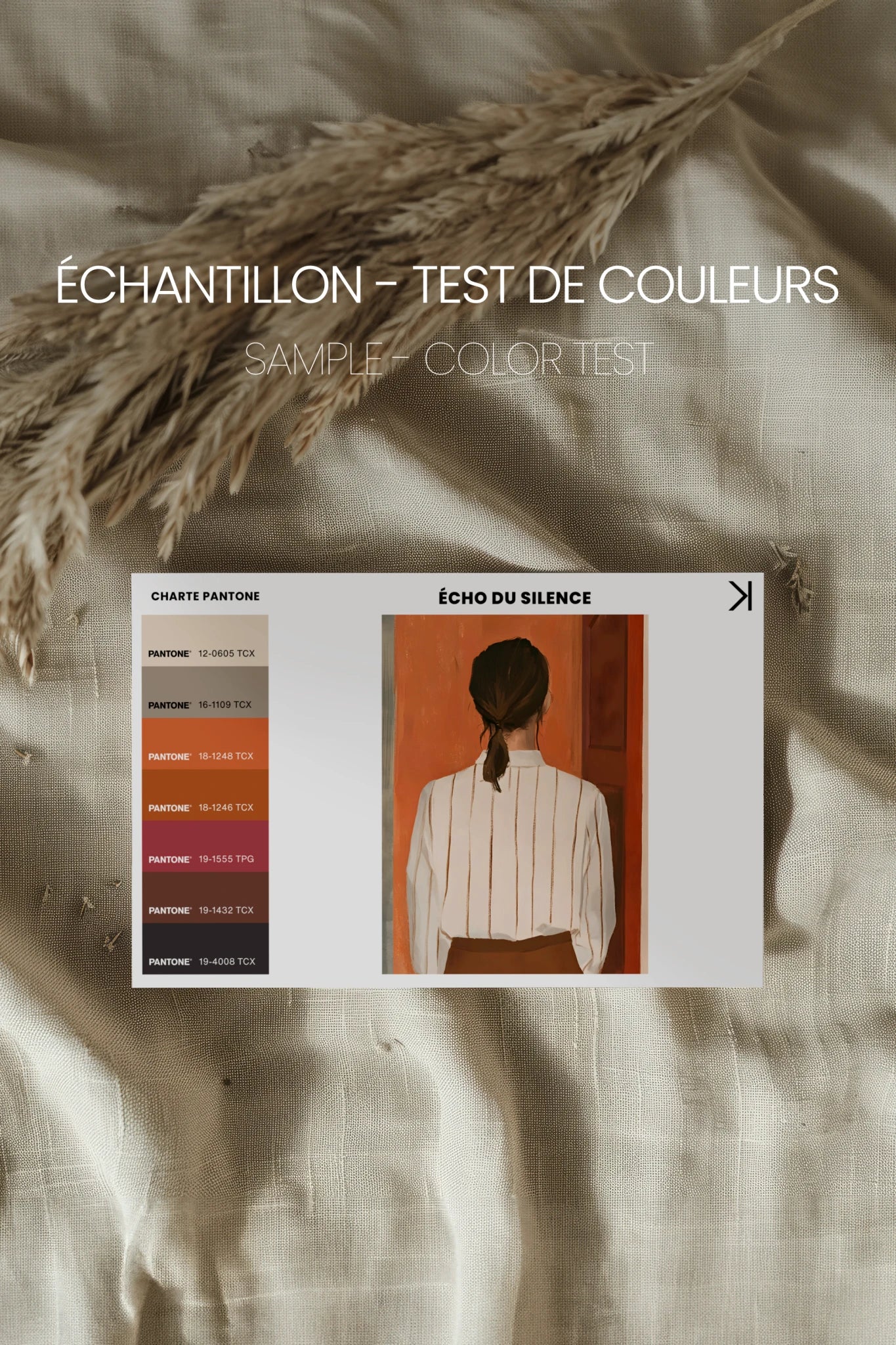 ÉCHO DU SILENCE, Oeuvre sur toile rigide, encadré Vintage Bronze