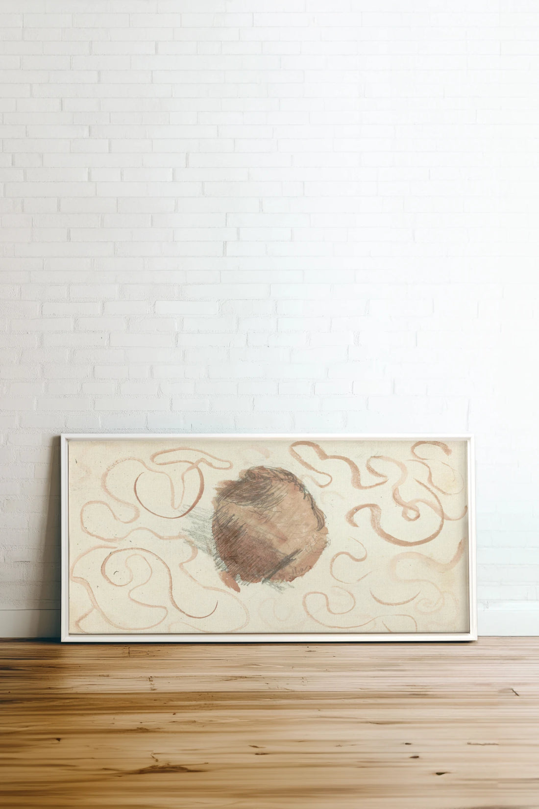 ÉCHO TERRACOTTA, Oeuvre sur toile étirée, encadré Blanc