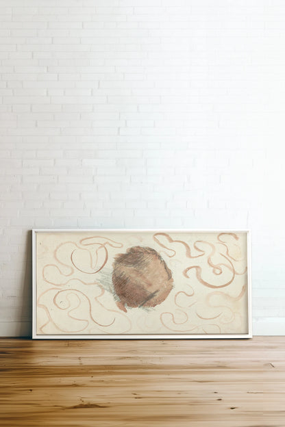 ÉCHO TERRACOTTA, Work on stretched canvas, framed White