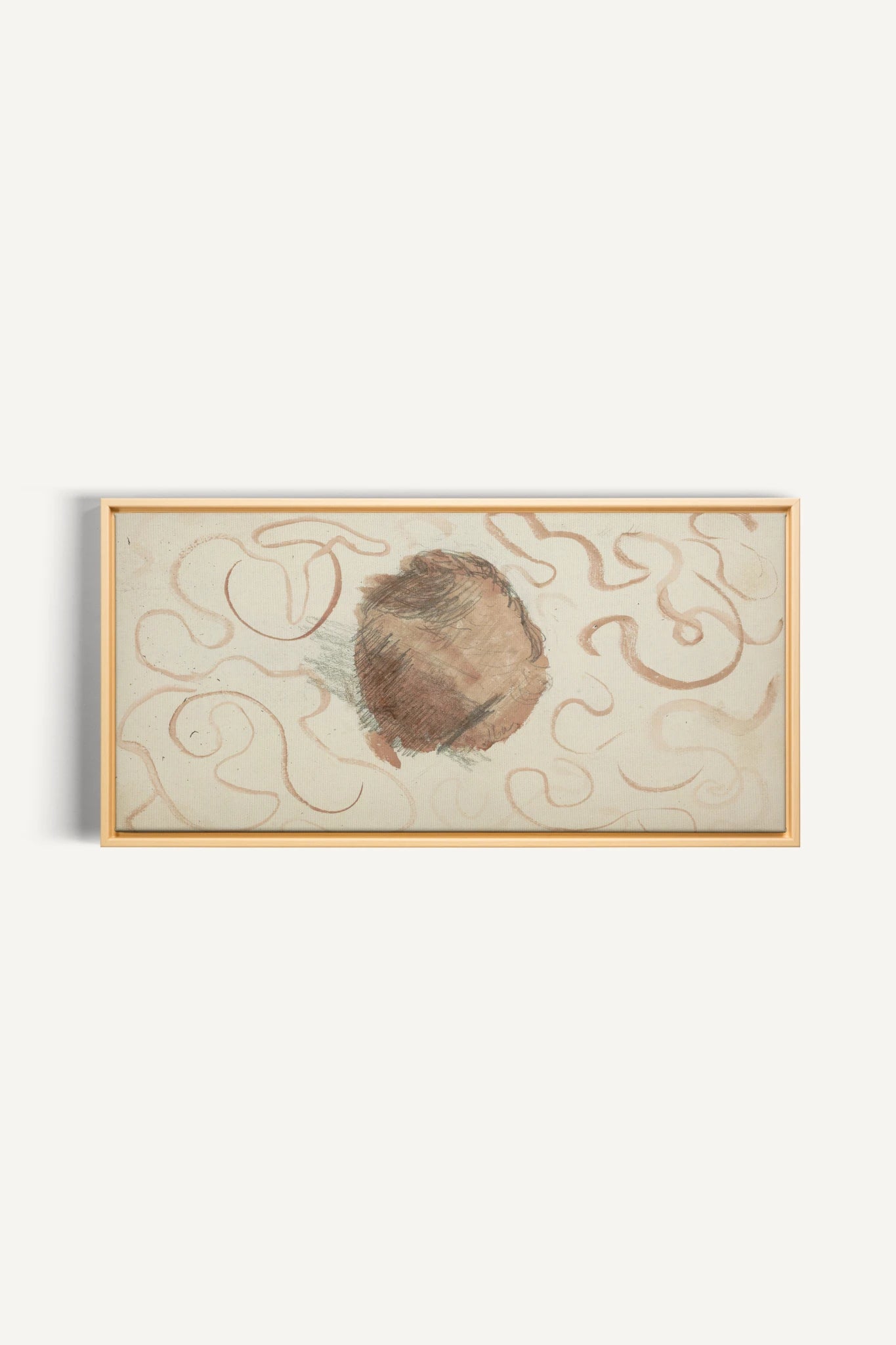 ÉCHO TERRACOTTA, Work on stretched canvas, framed Naturel Clair