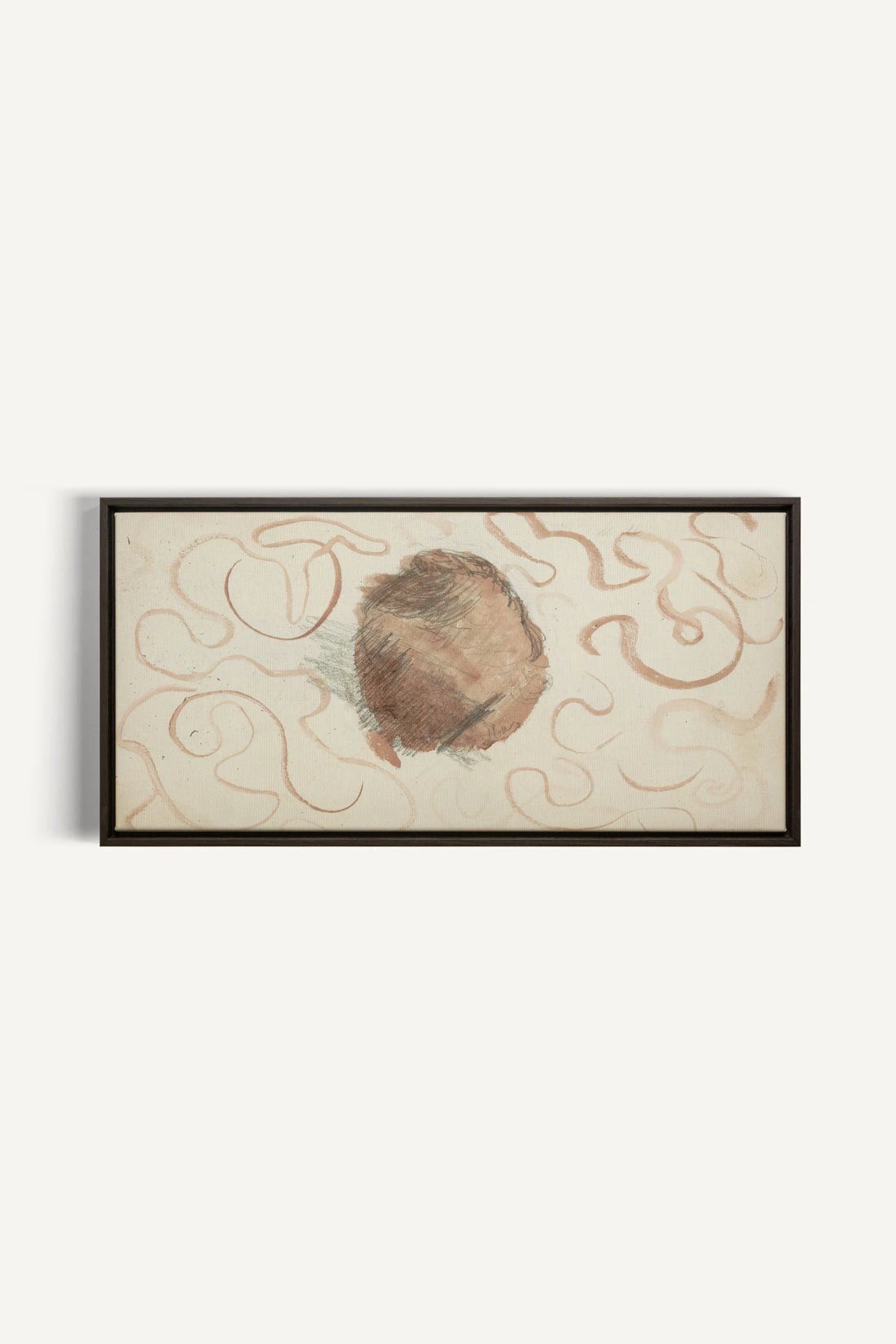 ÉCHO TERRACOTTA, Work on stretched canvas, framed Walnut Brown