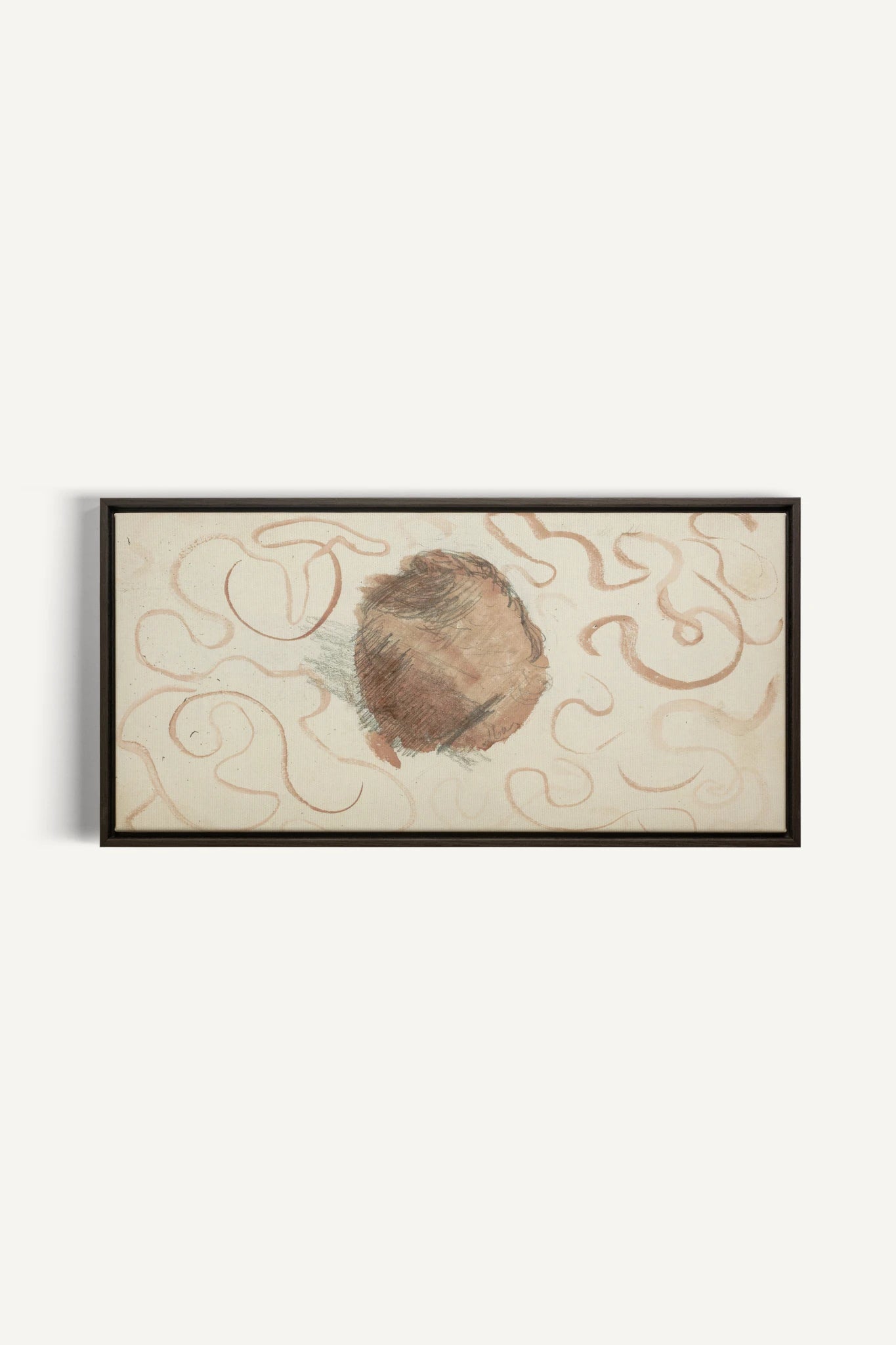 ÉCHO TERRACOTTA, Oeuvre sur toile étirée, encadré Brun Noyer