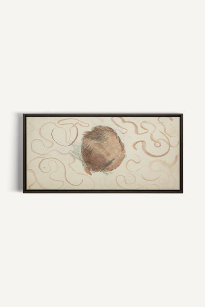 ÉCHO TERRACOTTA, Oeuvre sur toile étirée, encadré Brun Noyer