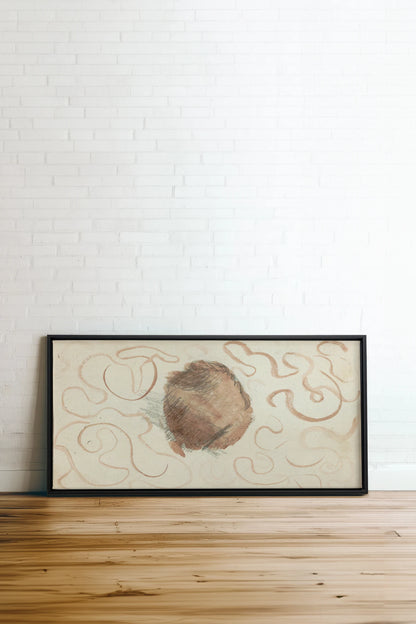 ECHO TERRACOTTA, Work on stretched canvas, framed Black