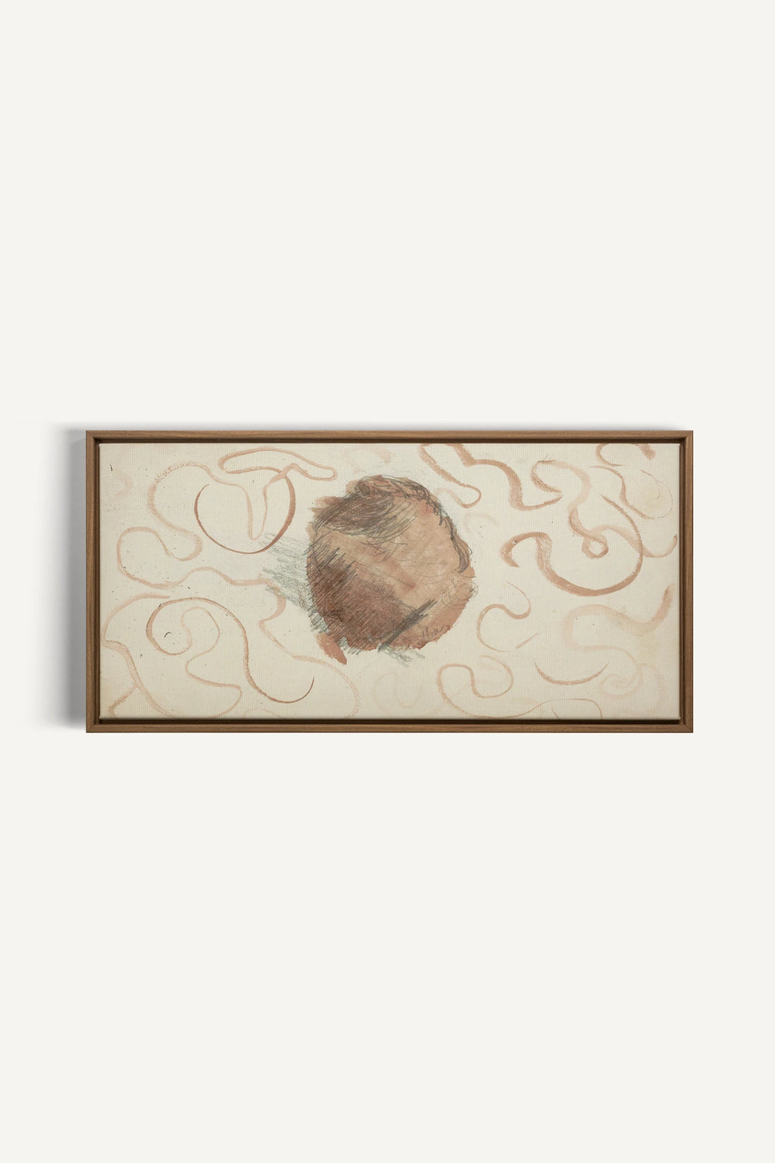 ECHO TERRACOTTA, Work on stretched canvas, framed Oak Brown