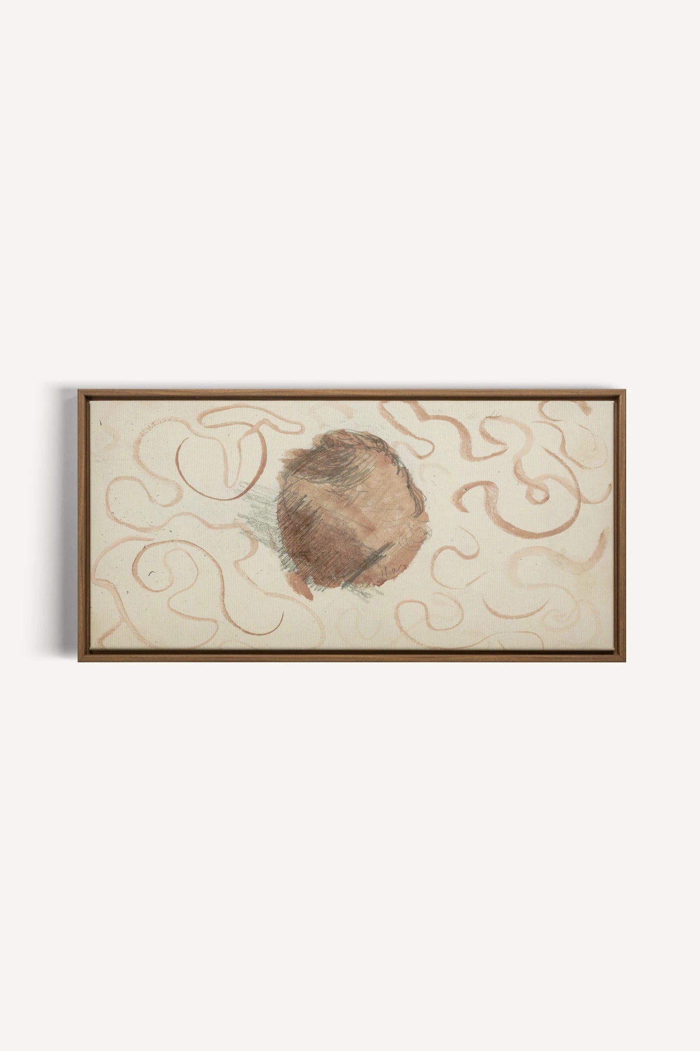 ECHO TERRACOTTA, Work on stretched canvas, framed Oak Brown