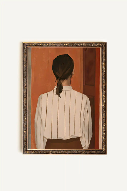 ÉCHO DU SILENCE, Artwork on rigid canvas, framed in Vintage Bronze
