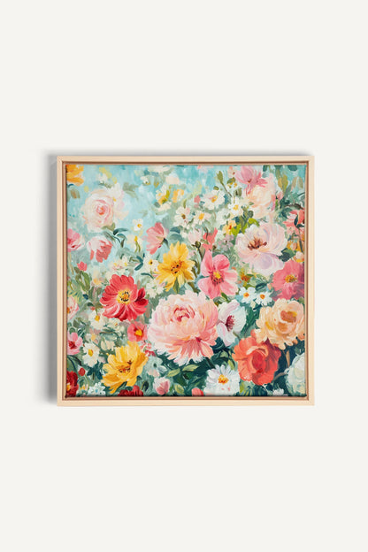 ÉCLAT DE SAISON, Oeuvre sur toile étirée, encadré Naturel Clair