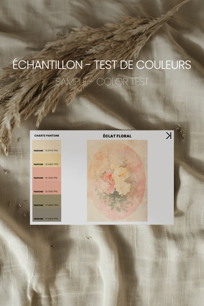 ÉCLAT FLORAL, Oeuvre sur toile étirée, encadré Vintage Or