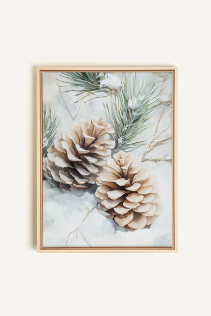 OLEKA CANVAS - ÉCLATS DE GIVRE, Oeuvre sur toile étirée, encadré Naturel Clair