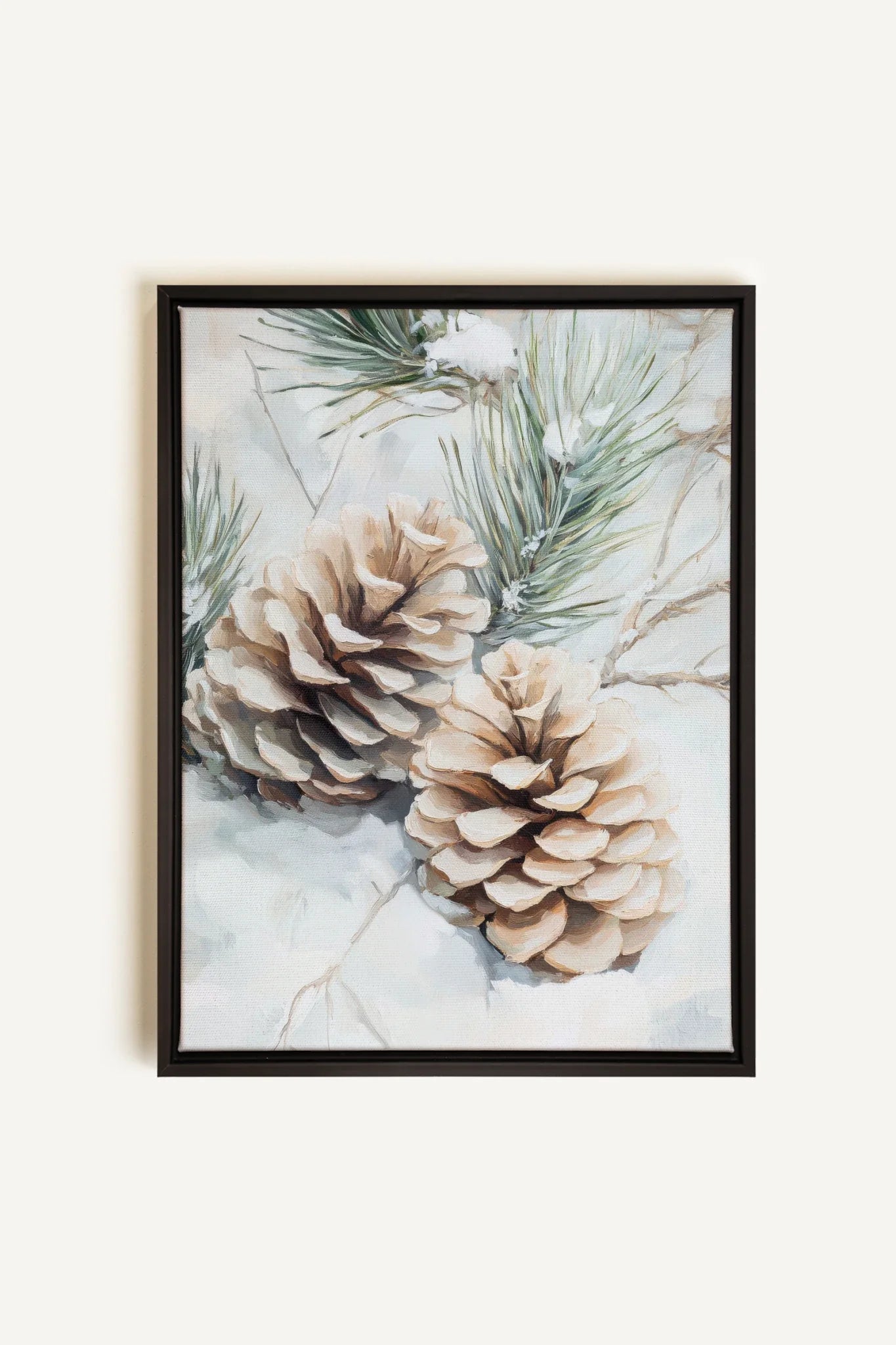 OLEKA CANVAS - ÉCLATS DE GIVRE, Oeuvre sur toile étirée, encadré Noir