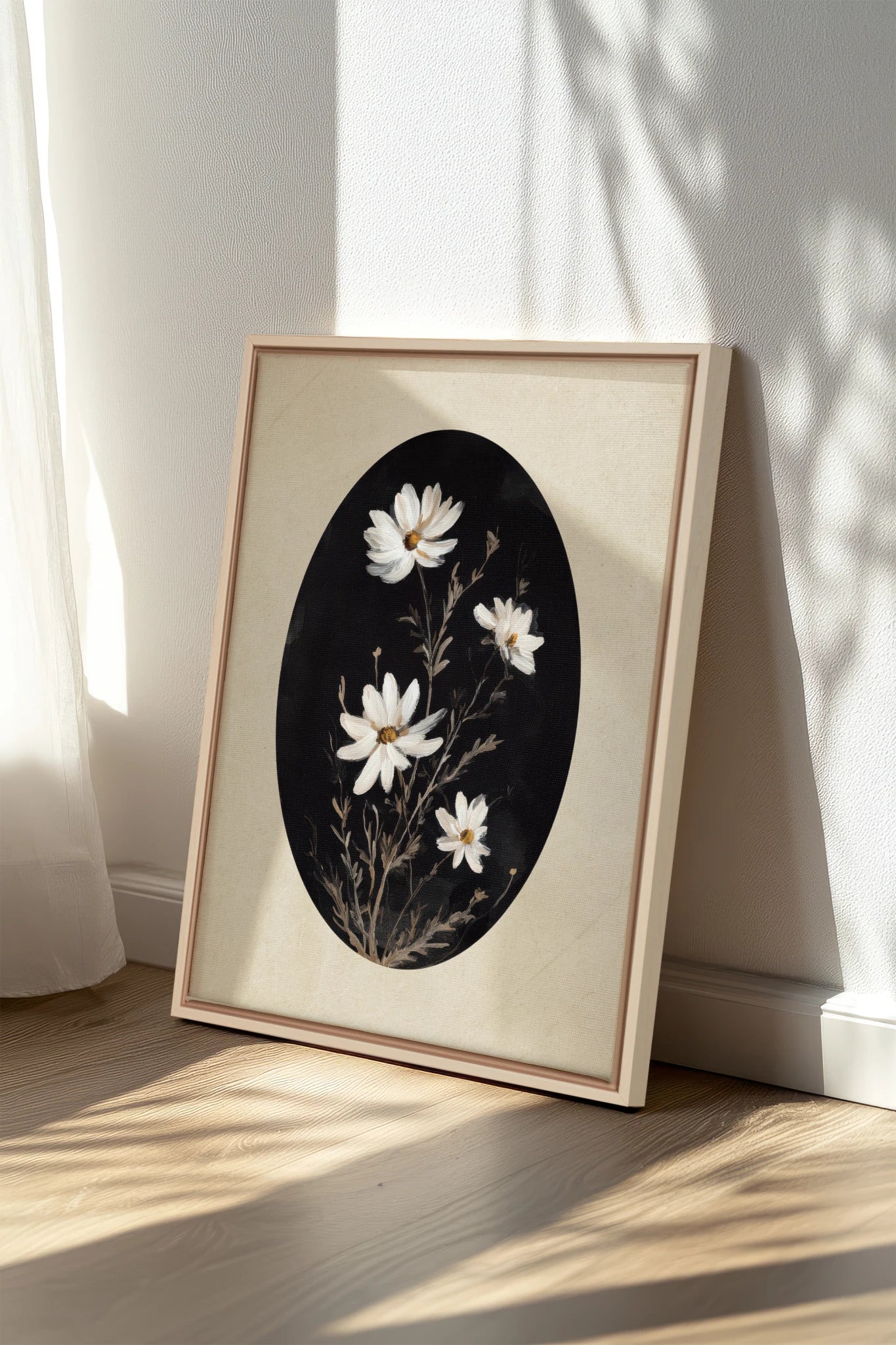 MINIMAL FLORA, Work on stretched canvas, framed Naturel Clair