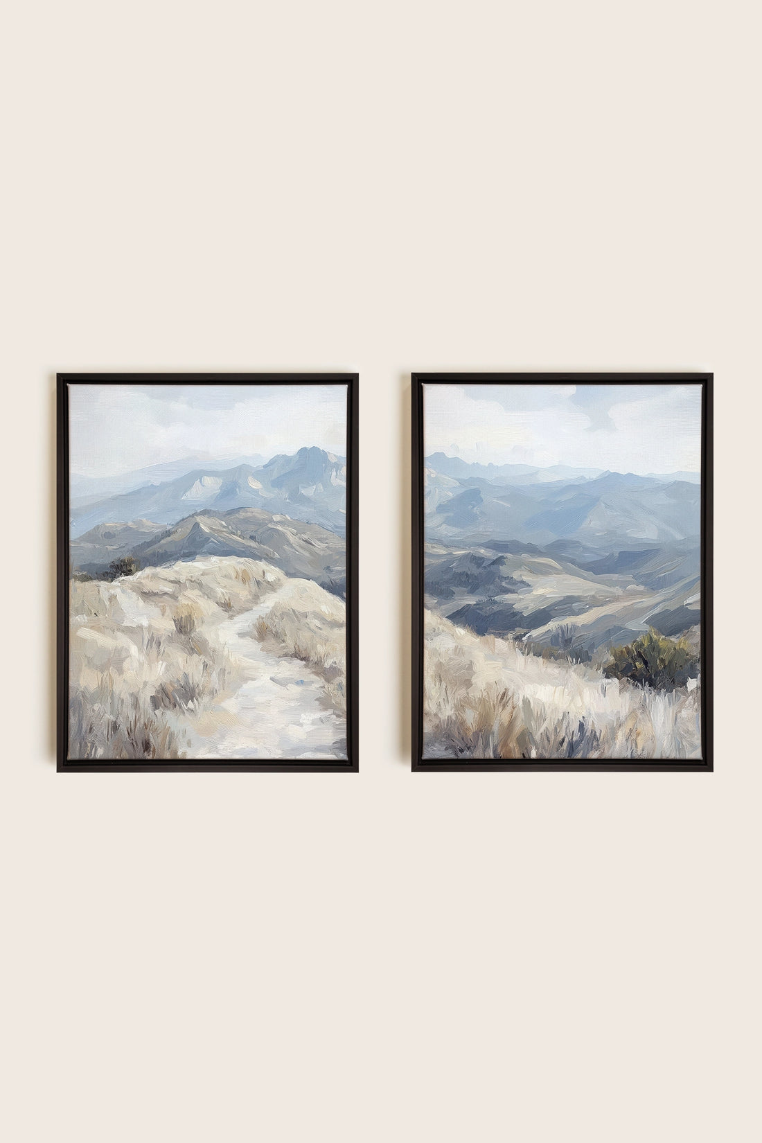 ECLIPSED VALLEYS DUO, 2 Works on stretched canvas, black framed