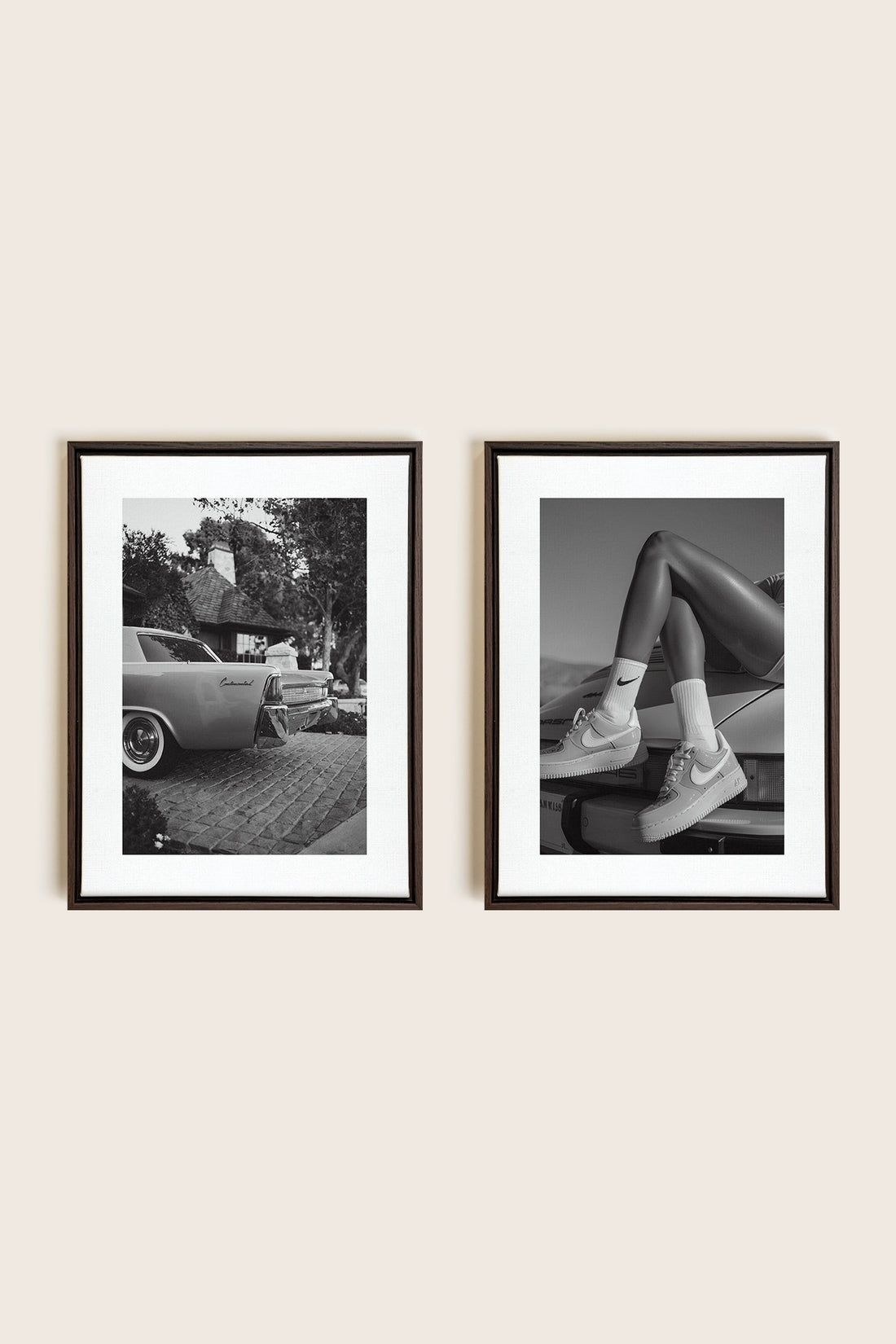 ELEGANCE BLISSFUL DUO, 2 Works on stretched canvas, framed in Walnut Brown