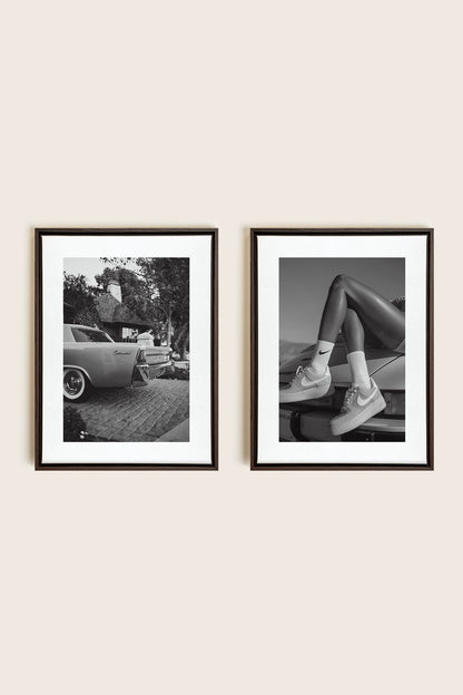 ELEGANCE BLISSFUL DUO, 2 Works on stretched canvas, framed in Walnut Brown